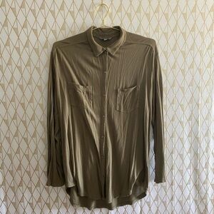 Rubbish long sleeve button down utility blouse